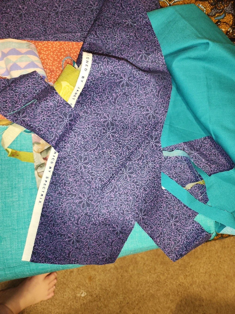 Fabric Scraps Piles